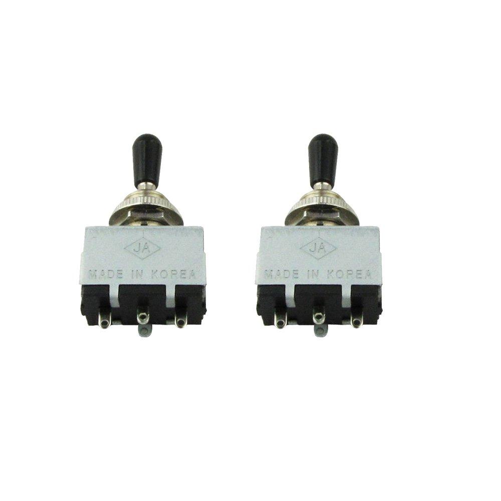 Musiclily Box Style Les Paul SG 3 Way Pickup Selector Toggle Switch, Black Tip(Pack of 2)