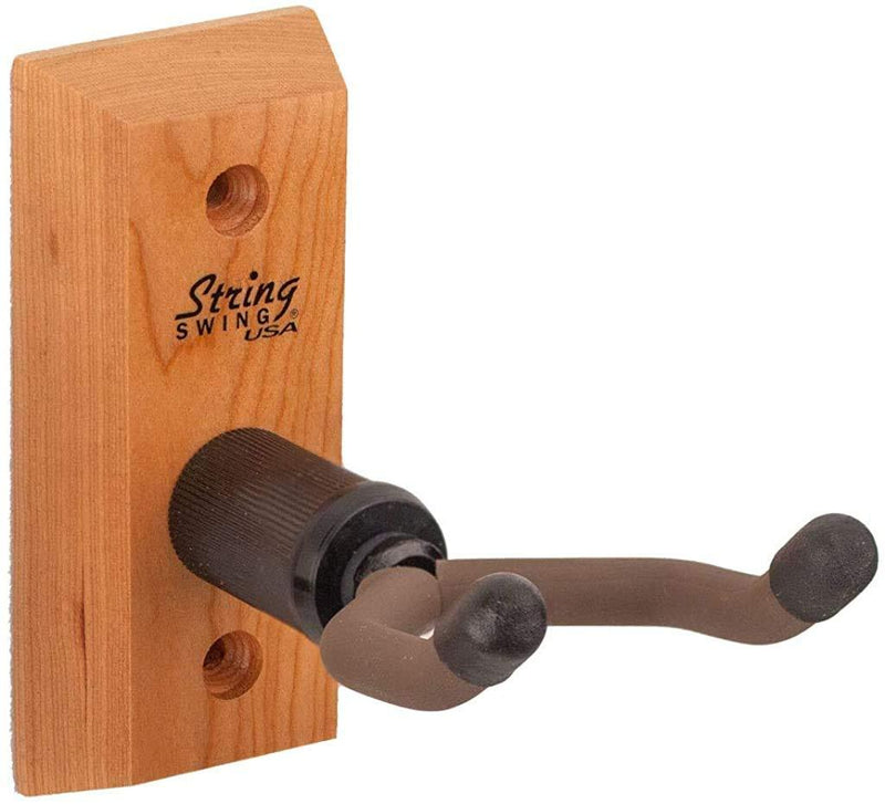 Ukulele Hanger Wooden Wall Mount Made in the USA or Mandolin Hanger - Cherry Hardwood - by String Swing CC01UK-C Single Unit