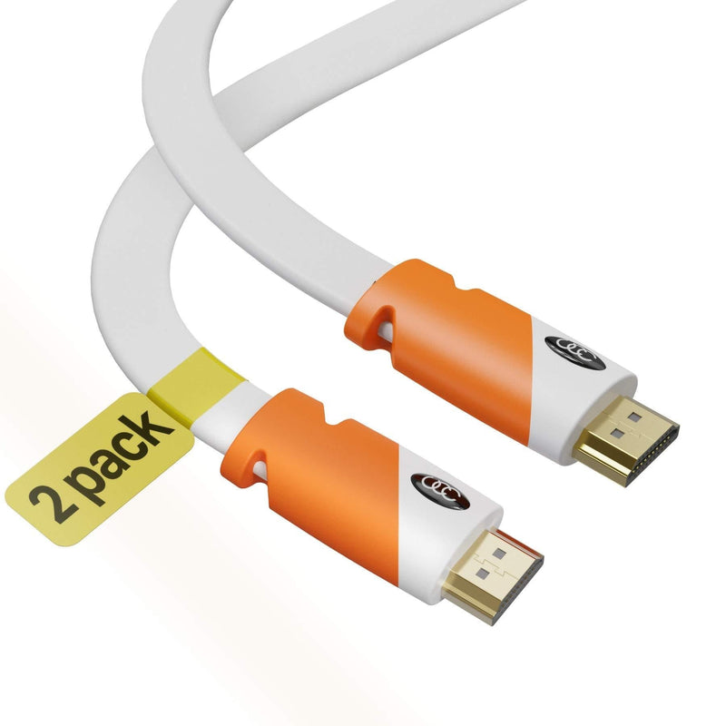 [AUSTRALIA] - Flat HDMI Cable 15 feet - 2-Pack - High Speed HDMI Cord - Supports, 4K Video at 60 Hz, 3D, 2160p - HDMI Latest Standard - CL3 Rated - 15 Feet 15 feet 2-pack 