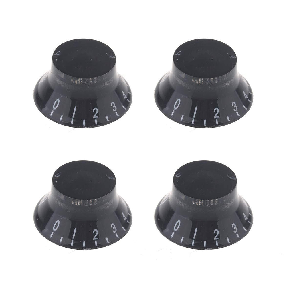 Musiclily Hat Style Speed Control Knobs for Electric Guitar Knobs Parts, Black(Pack of 4)