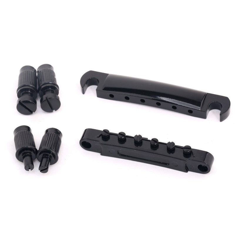 Musiclily ABR-1 Style Tune-o-matic Bridge and Tailpiece Set for Epiphone Les Paul Replacement, Black