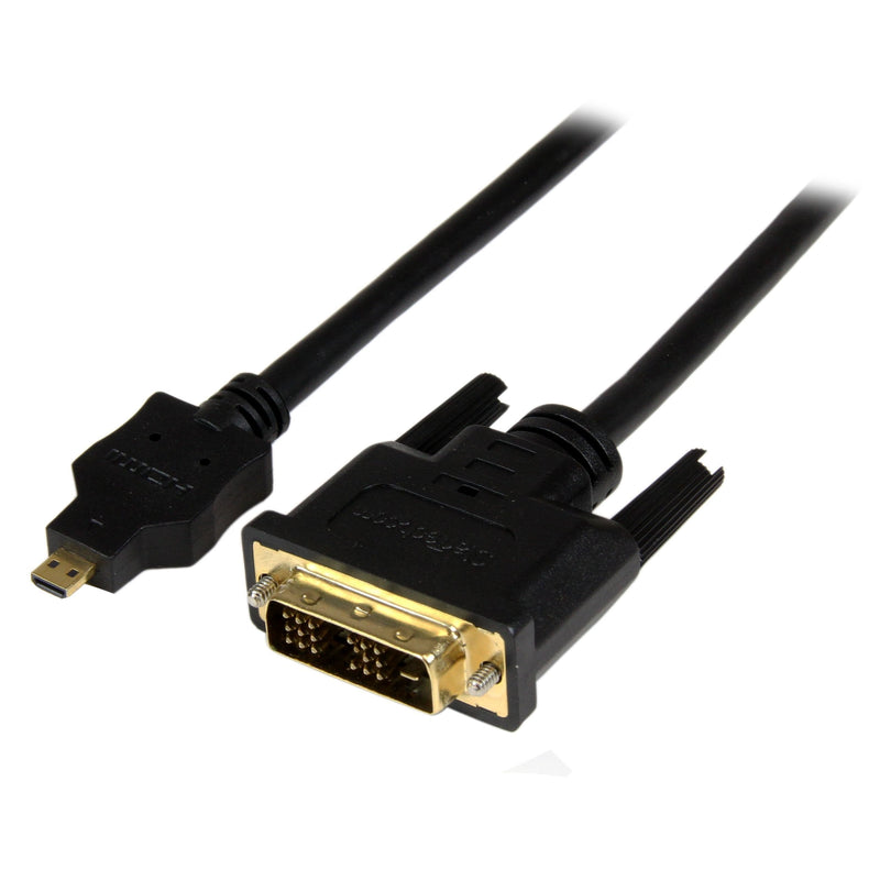 StarTech.com 2m Micro HDMI to DVI-D Cable - M/M - 2 meter Micro HDMI to DVI Cable - 19 pin HDMI (D) Male to DVI-D Male - 1920x1200 Video (HDDDVIMM2M),Black,6 ft / 2m 6 ft / 2m
