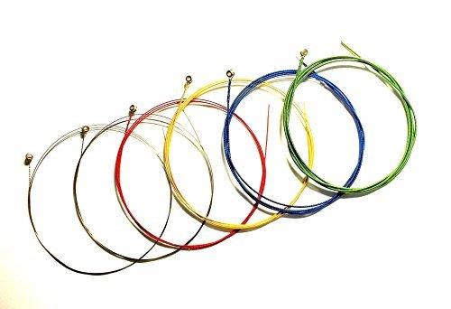 Generic Multi Colored Acoustic Guitar Strings Set 11-52 Round MultiColor