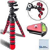 12" Inch Flexible Tripod w/ Wrapable Legs. Quick Release Plate for DSLR Cameras and Camcorders, eCost Microfiber Cleaning Cloth