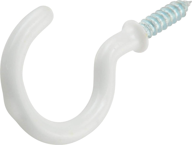 Hardware Essentials Cup Hook White 3/4" Vinyl