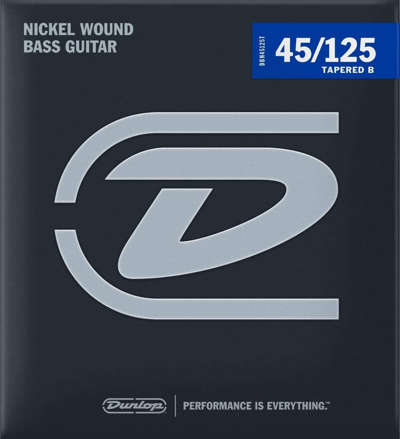 Dunlop DBN45125T Nickel Wound Bass Strings w/ Tapered B, Medium, .045–.125, 5 Strings/Set
