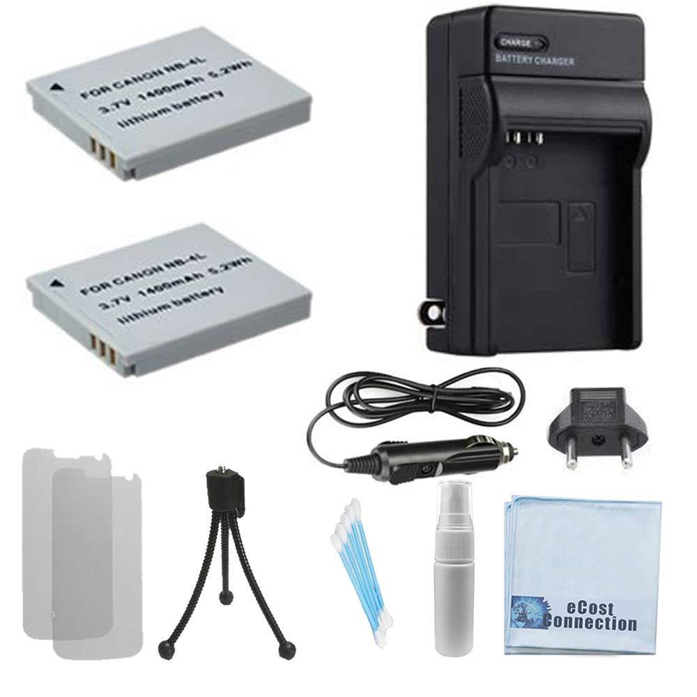 2 DMW-BCK7 Batteries for Panasonic Lumix DMC-SZ02, DMC-SZ1, DMC-SZ5, DMC-SZ7, DMC-TS20, DMC-TS25, DMW-BCK7PP, DMW-BCK7E, NCA-YN101G Camera, Charger & eCostConnection Complete Starter Kit