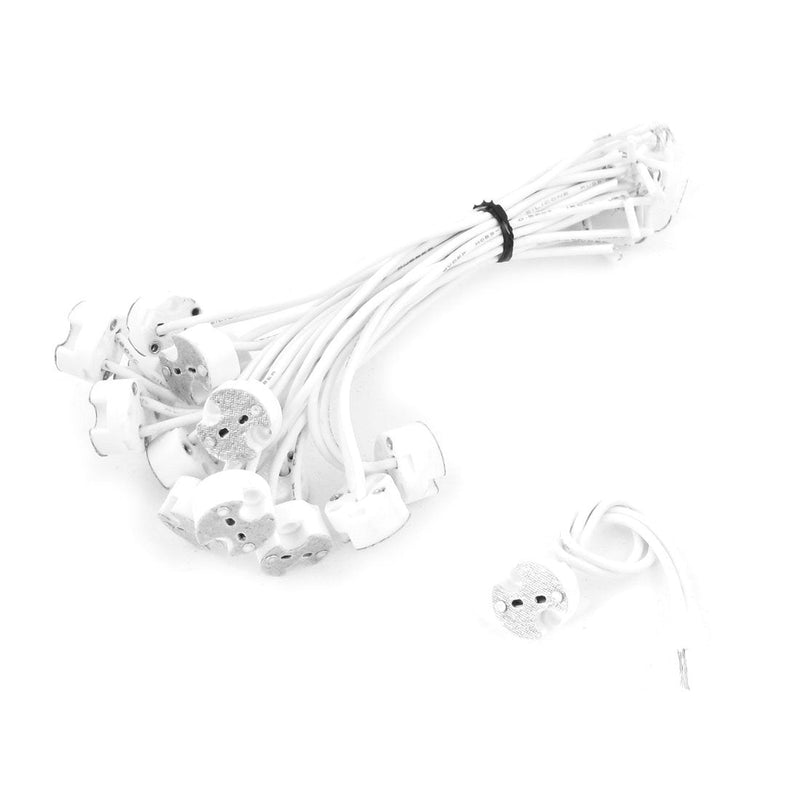 uxcell GU5.3 Ceramic Base Socket LED Light Lamp Holder MR16 15 Pcs White