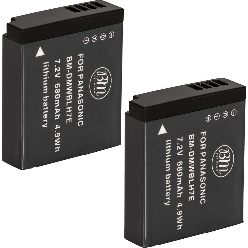 BM Premium 2-Pack of DMW-BLH7 Batteries for Panasonic Lumix DC-GX850, DMC-LX10, DMC-LX15, DMC-GM1, DMC-GM1K, DMC-GM1KA, DMC-GM1KS, DMC-GM5, DMC-GM5KK Digital Camera