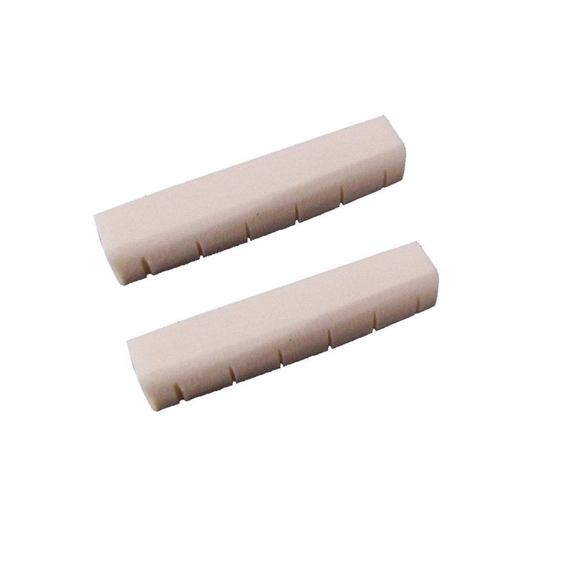 Musiclily Guitar Slotted Bone Nut 43mm x 6mm x 9mm for Acoustic or Les Paul Guitar Replacement (Pack of 2) 43x6x9/9.3/8.5mm
