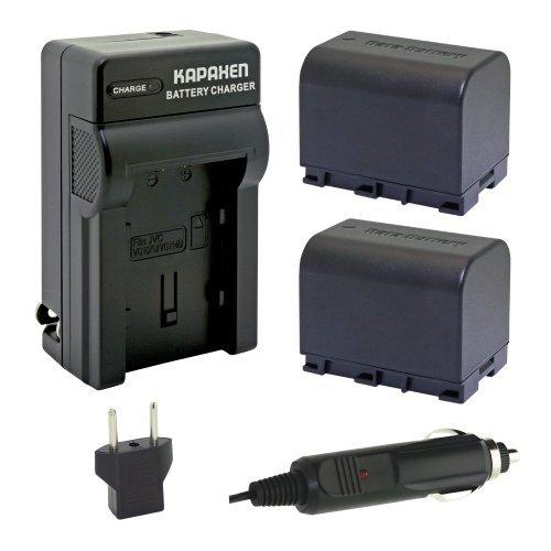 Kapaxen Two Data Battery Packs + Charger Kit for JVC BN-VG121 and Select Everio Camcorders