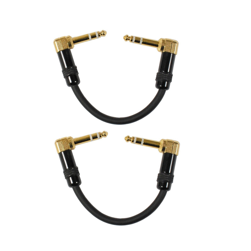 Audio2000's C25000P2 TRS Right Angle Cable (0.5 Feet 2 Pack)