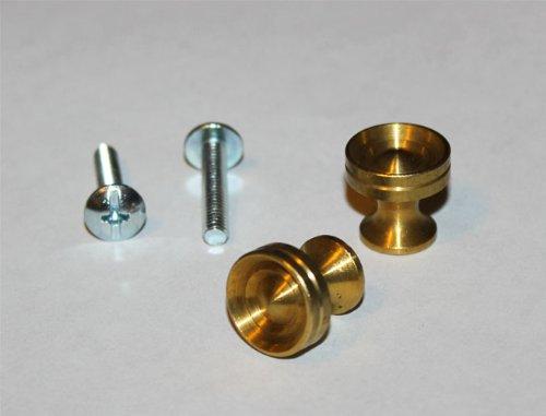 Solid Brass Piano Desk Knobs with Screws - 1 Pair - Furniture Repair