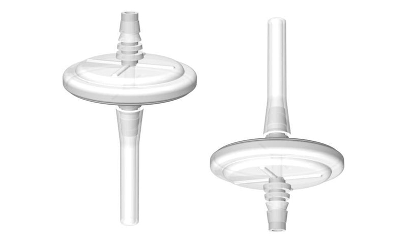 Hydrophobic PTFE Inline Vent Filters for Carboys and Containers, 1.00um, 1/4" Silicone Tubing, Non-Sterile, (Pack of 2)