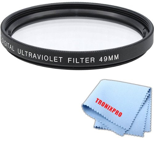 Tronixpro 49mm Pro Series High Resolution Digital Ultraviolet UV Protection Filter + Tronixpro Microfiber Cloth 49mm UV Filter
