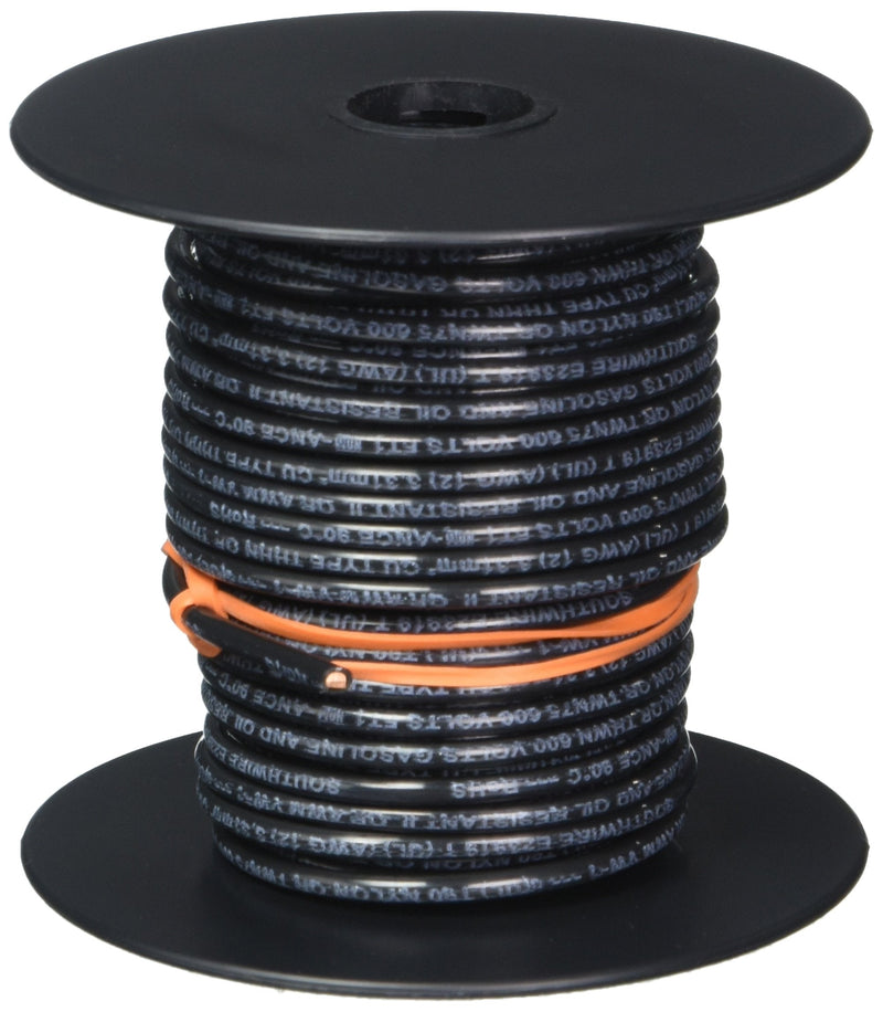 Woods 11587337 50' 12SOL BLK THHN Wire, 12 Guage