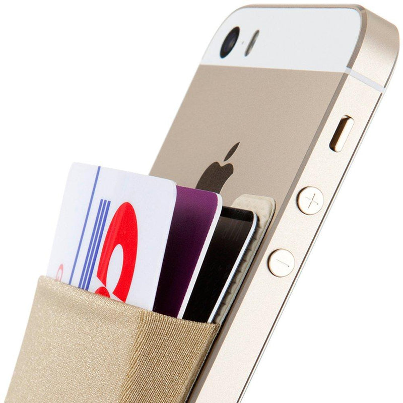 Sinjimoru Card Holder, Stick-on Wallet Functioning as iPhone Wallet Case, iPhone case with a Card Holder, Credit Card Wallet, Card Case and Money Clip. for Android, Too. Sinji Pouch Basic 2, Beige