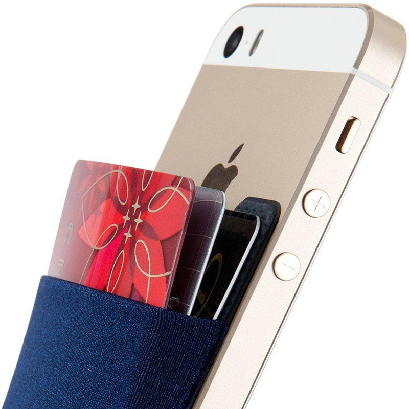 Sinjimoru Card Holder, Stick-on Wallet Functioning as iPhone Wallet Case, iPhone case with a Card Holder, Credit Card Wallet, Card Case and Money Clip. for Android, Too. Sinji Pouch Basic 2 Navy