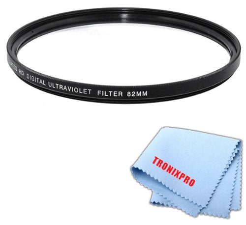 Tronixpro 82mm Pro Series High Resolution Digital Ultraviolet UV Protection Filter + Tronixpro Microfiber Cloth 82mm UV Filter