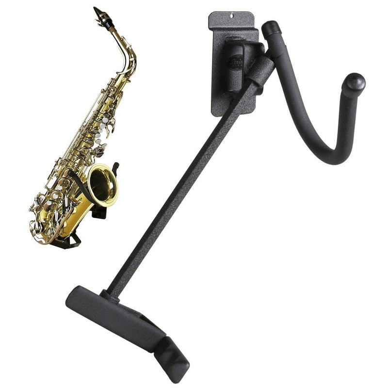 String Swing BHH17-4 Alto / Tenor Saxophone Holder - Black - 4" Slatwall