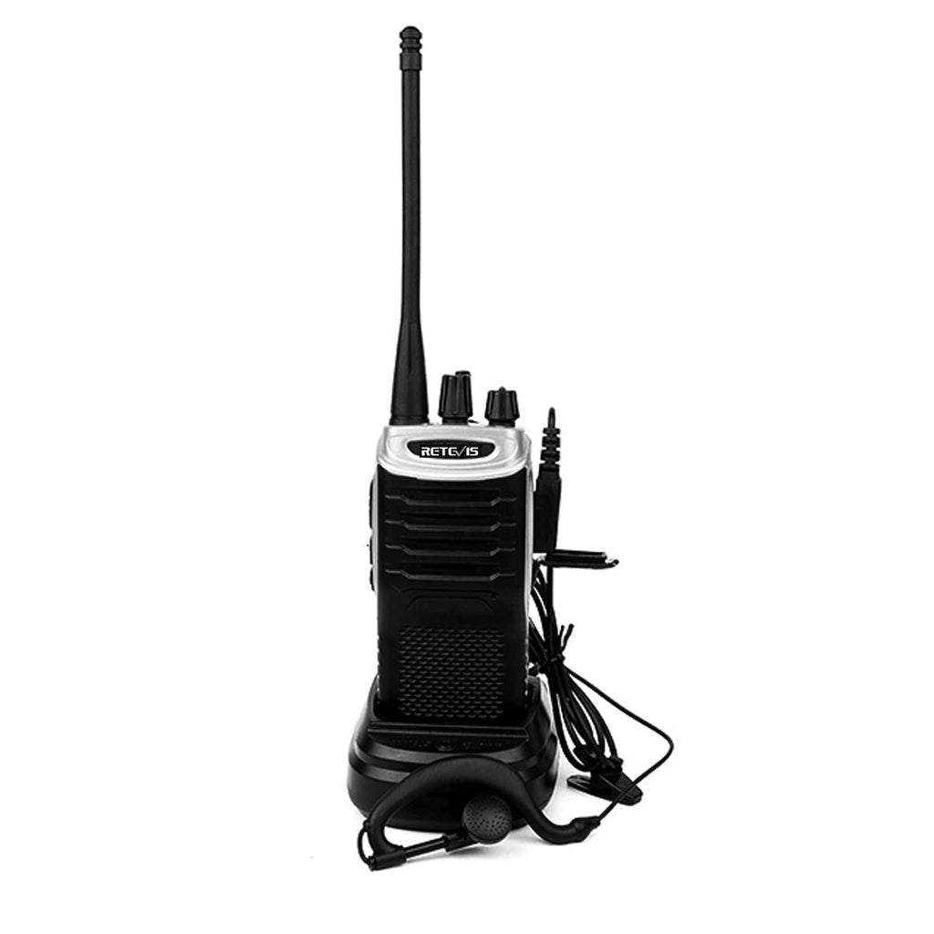Retevis RT7 Walkie Talkie Rechargeable 16 Channels VOX 2 Way Radio with Headset (Silver Black Border, 1 Pack)