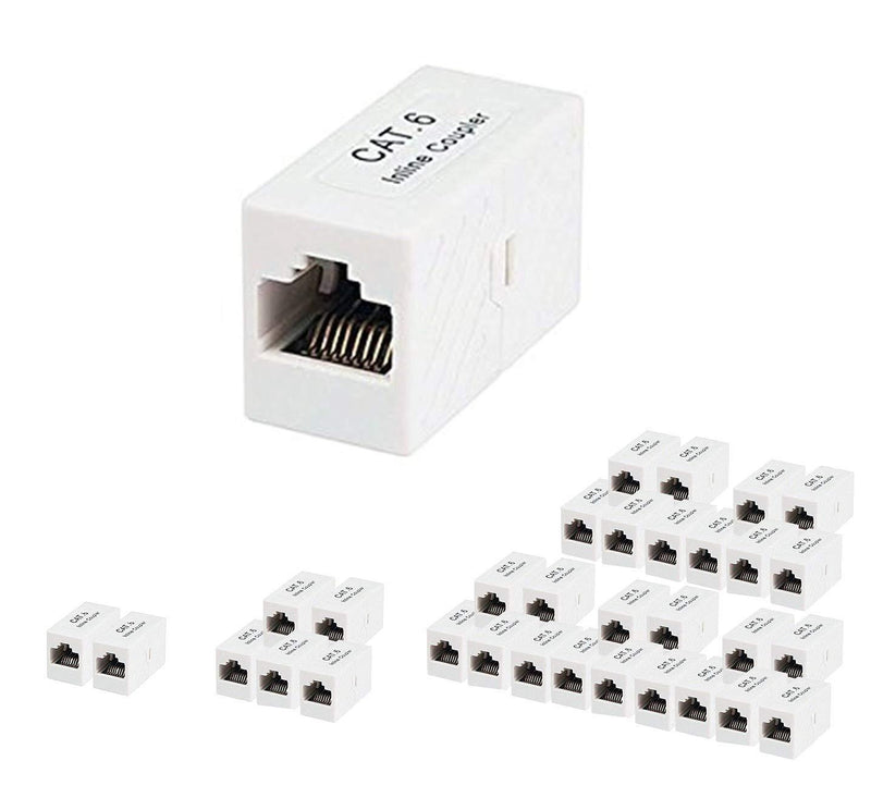 iMBAPrice Premium RJ45 Coupler - Cat6 Ethernet Cable Extender Female to Female Straight Modular Inline Coupler (Pack of 5) Pack of 5 Category 6