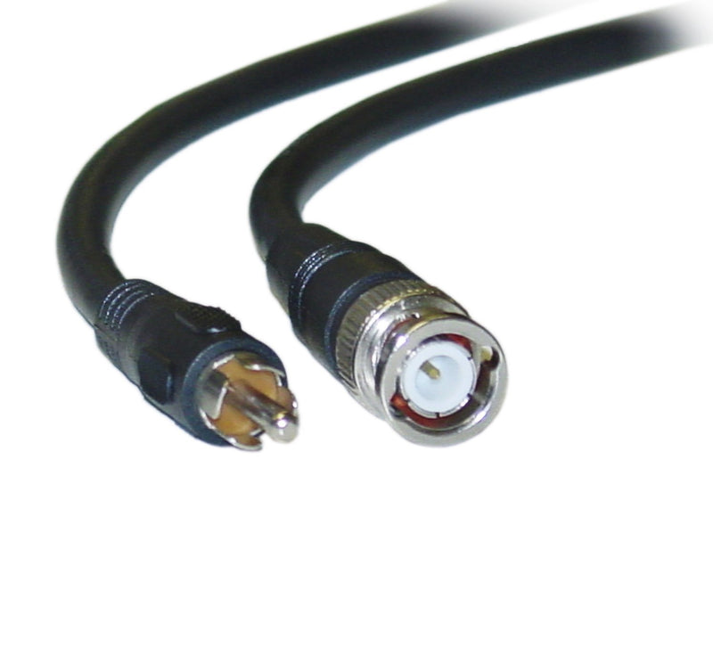 RG59U 6 Feet BNC Male to RCA Male, 75 Ohm, 64% Braid, Coaxial BNC to RCA Video Cable, Black, CNE41183