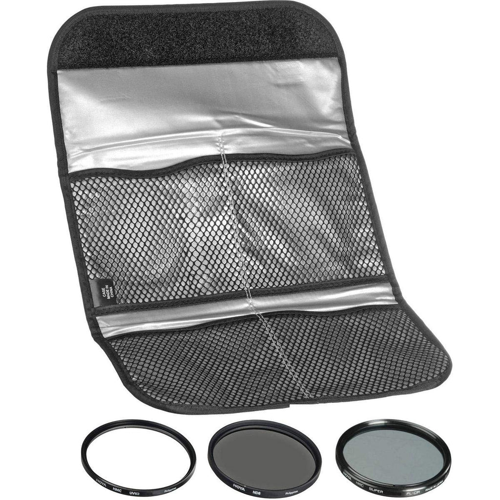 Hoya 77mm (HMC UV/Circular Polarizer / ND8) 3 Digital Filter Set with Pouch