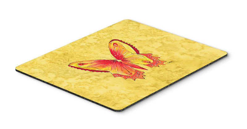 Caroline's Treasures 8857MP Butterfly on Yellow Mouse Pad, Hot Pad or Trivet, Large, Multicolor