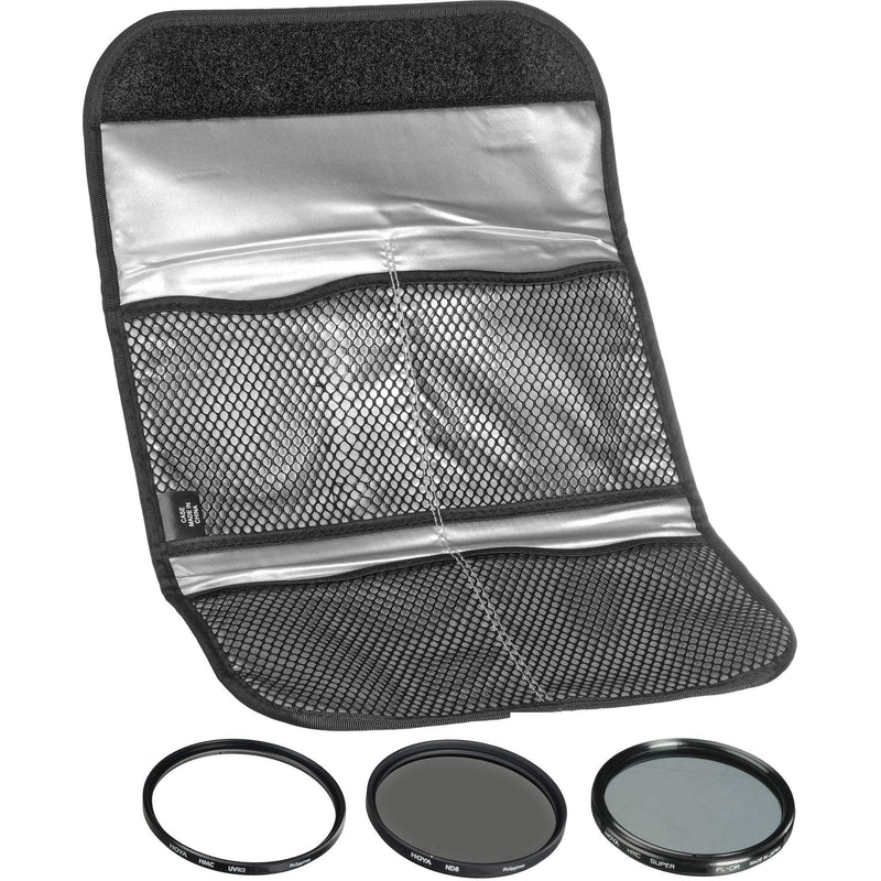 Hoya 55mm (HMC UV/Circular Polarizer / ND8) 3 Digital Filter Set with Pouch