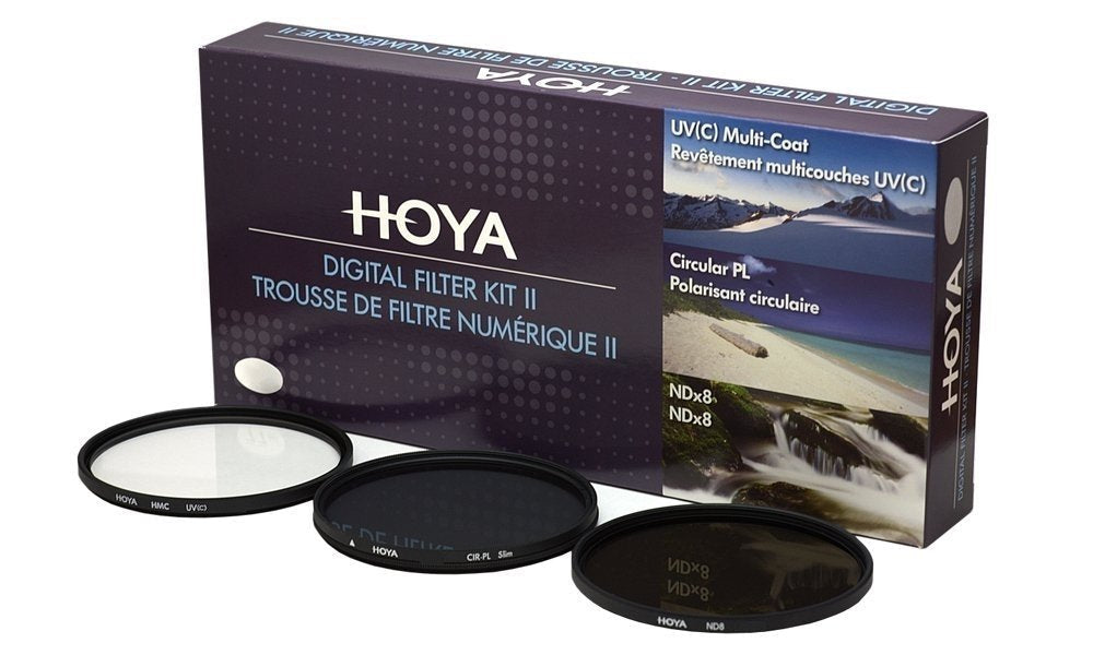 Hoya 67mm (HMC UV/Circular Polarizer / ND8) 3 Digital Filter Set with Pouch