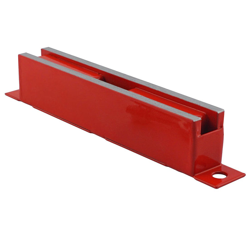 [AUSTRALIA] - Master Magnetics LM-100BC Magnet Catch, Industrial Type with Mounting Holes Powder Coated Red, 6" Length, 0.75" Width, 1.062" Height, 100 Pounds 