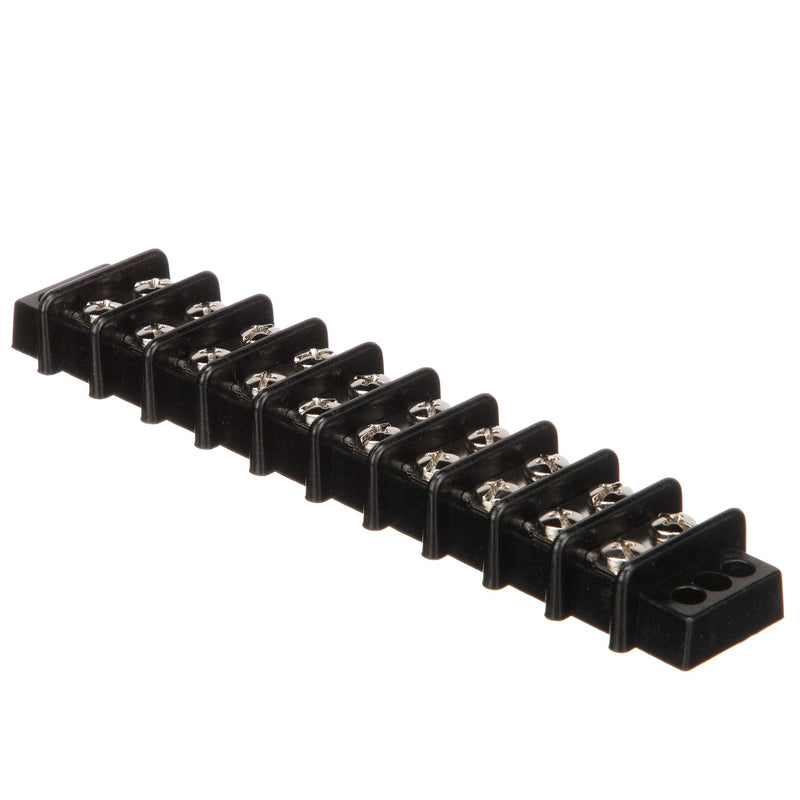 Seachoice Terminal Block, 10-Gang, Nickel Plated Brass Terminals