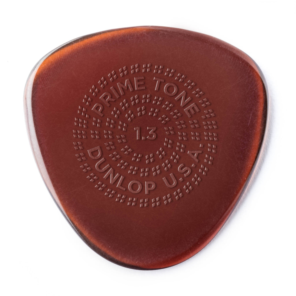 Jim Dunlop Primetone Semi-Round 1.3mm Sculpted Plectra (Grip) - 3 Pack Acoustic Guitar Pickup (514P1.30) 1.3mm | Grip