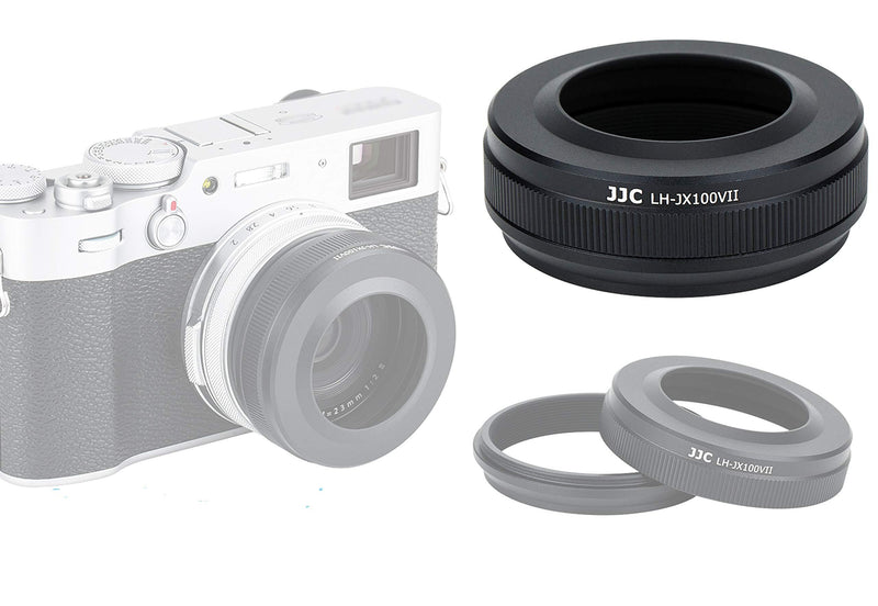 JJC LH-JX100VII Black Metal Lens Hood/ 49mm Filter Adapter Ring for Fuji X100 X100S X100T X100F X100V, Lense Hood Shade Compatible with Fujifilm X100V X100F X100T, LH-X100 Replacement