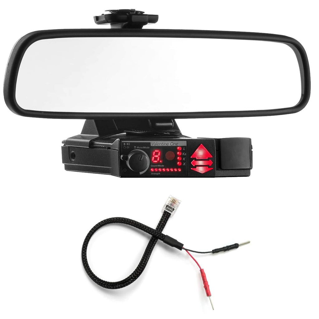 Radar Mount Mirror Mount Bracket + Mirror Wire Power Cord - Valentine V1 Radar Detector