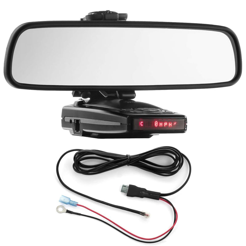 Radar Mount Mirror Mount Bracket + Direct Wire Power Cord for Escort 9500ix X50 8500 (3001201)