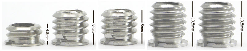 1/4" to 3/8" Convert Screw 5 Pack (3 Different Lengths Adapter Set) Desmond Camera Tripod Bushings