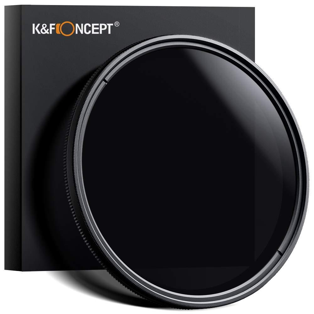 K&F Concept 77mm ND Fader Variable Neutral Density Adjustable ND Filter ND2 to ND400 Compatible with Canon 6D 5D Mark II 5D Mark III,Nikon D610 D700 D800 DSLR Cameras + Lens Cleaning Cloth