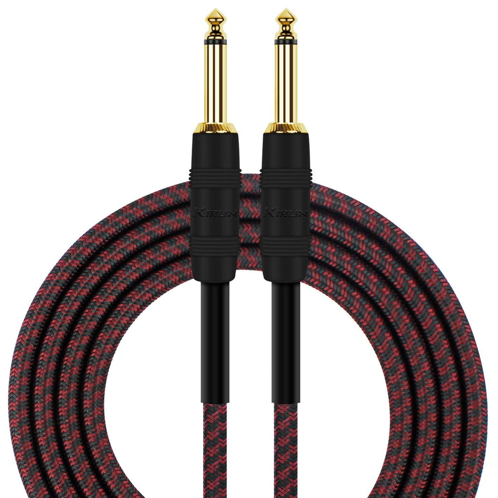 [AUSTRALIA] - Kirlin Cable IWB-201BSG-10/BU - 10 feet - 1/4-Inch Straight Premium Plus Instrument Cable Burgundy Black Tweed Woven Jacket BU 