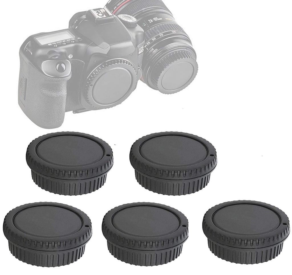 (5 Packs) Fotasy Rear Lens Cover Camera Body Cap for Canon EOS EF DSLR Camera Lens, Canon EF Efs Mount Lense Rear Cap Body Cap, Canon Body Sensor Dust Cap Cover, EF Lens Rear Cap (CEF_5)