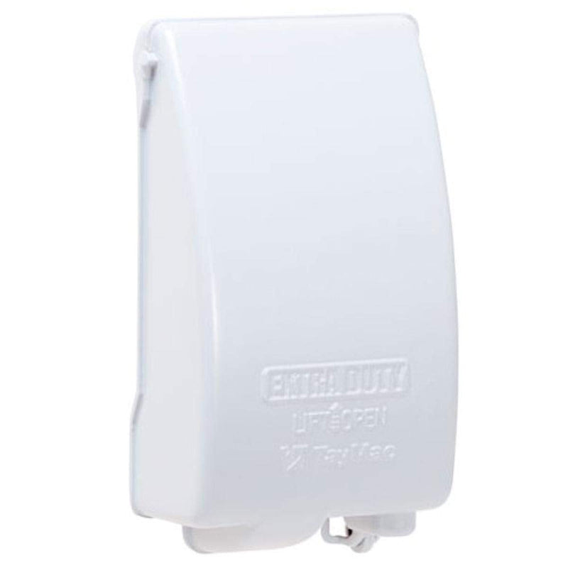 [AUSTRALIA] - TayMac MX4280WH Weatherproof Metallic Low Profile While-In-Use Device cover with 8-in-1 Configurations and Single Gang, Vertical, White 