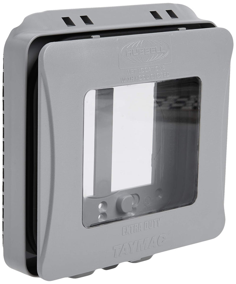TayMac ML2500G Two-Gang Weatherproof Expandable Extra Duty In-Use Cover Gray Finish