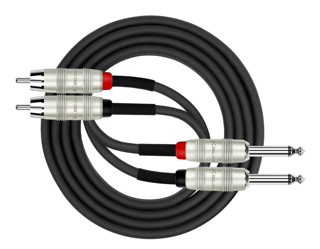 [AUSTRALIA] - Kirlin Cable AP-403PR-06/BK - 6 Feet - Dual RCA to Dual 1/4-Inch Patch Cable Black 