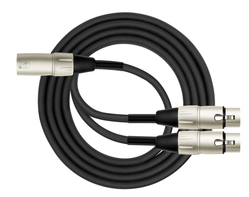 [AUSTRALIA] - Kirlin Cable Y-301-06 - 6 Feet - XLR Male to Dual XLR Female Y-Cable 