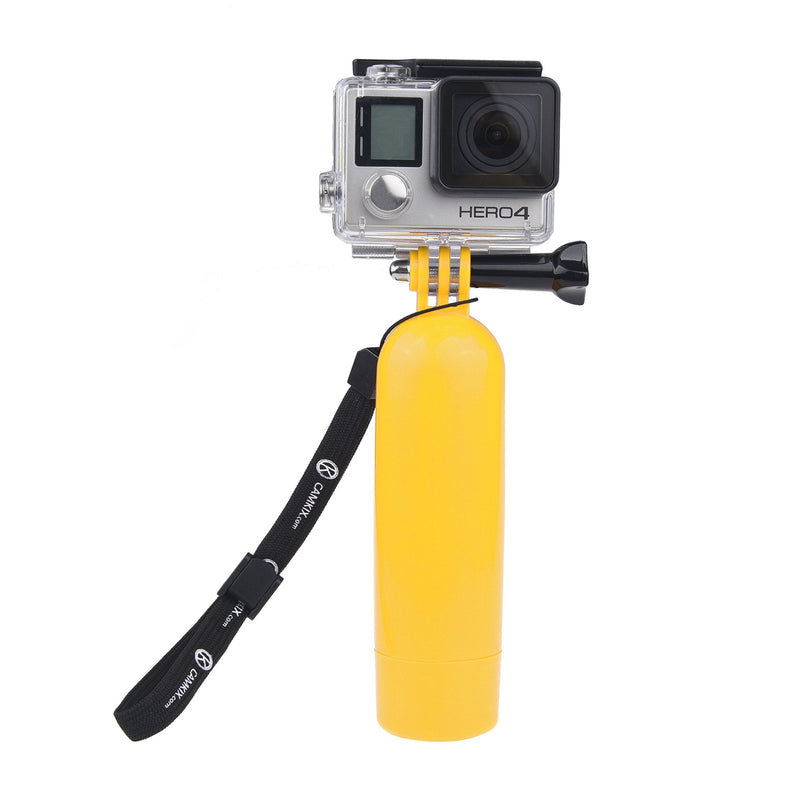 CamKix Floating Hand Grip compatible with Gopro Hero 7, 6, 5 Black and Session, Hero 4 Session, Black, Silver, Hero+ LCD, 3+, 3 and DJI Osmo Action Yellow