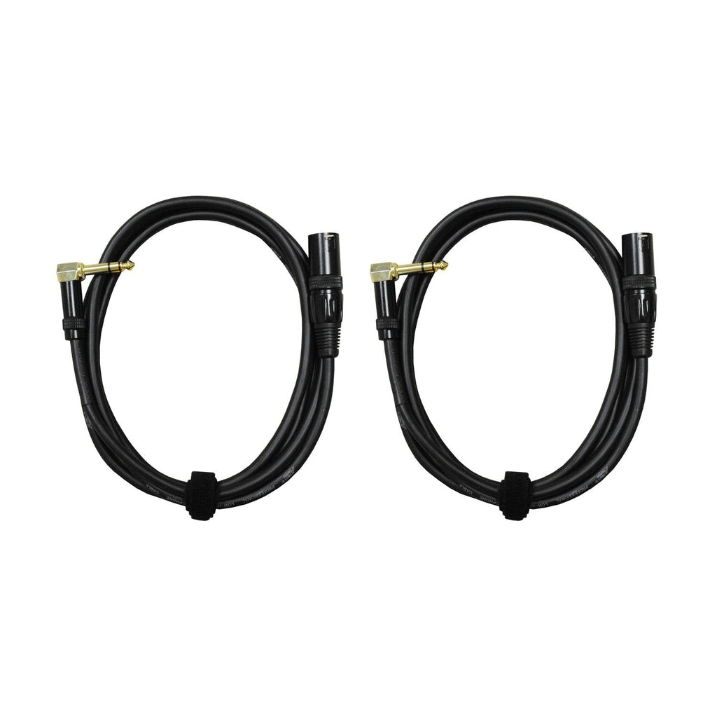 Audio 2000s E14106P2 1/4" TRS Right Angle to XLR Male 6 Ft Audio Cable (2 Pack)
