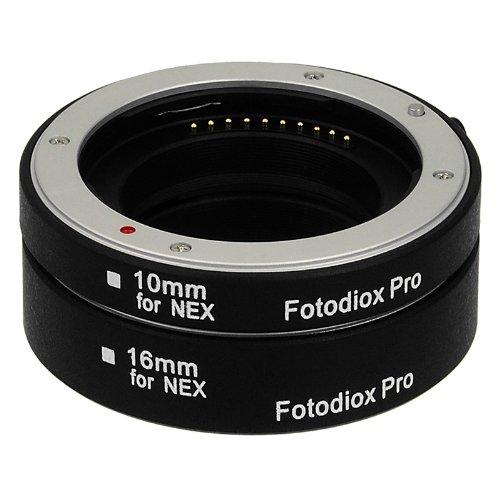 Fotodiox Pro Automatic Macro Extension Tube Kit for Sony E-Mount (NEX) Mirrorless Camera System with Auto Focus (AF) and TTL auto Exposure for Extreme Close-up (10mm, 16mm) Auto Extension Tube Set