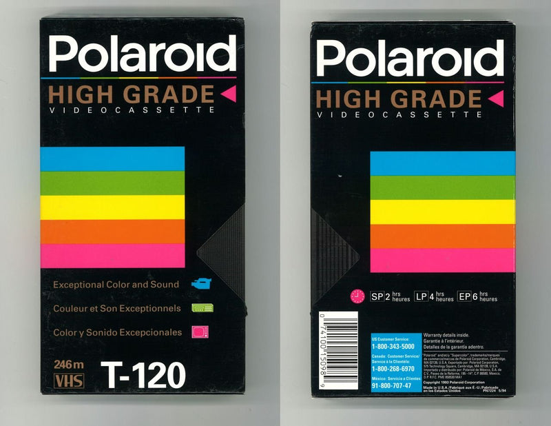 Polaroid High Grade T-12 VHS Video Cassette