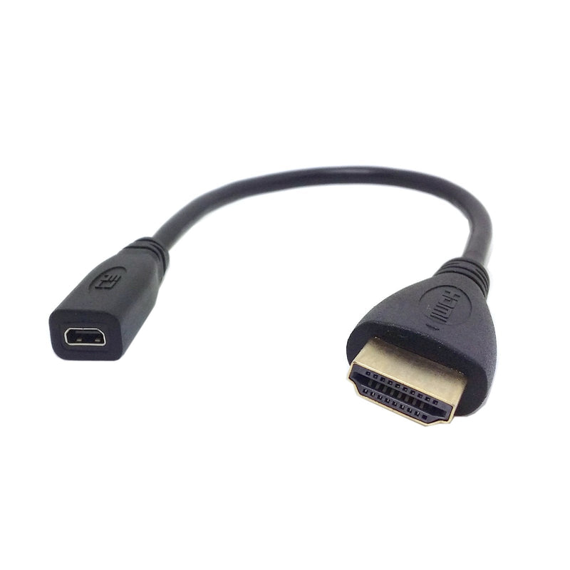 [AUSTRALIA] - Micro HDMI Socket HDMI Adapter Cable for Tablet & Cell Phone 20cm Black Female to Male 
